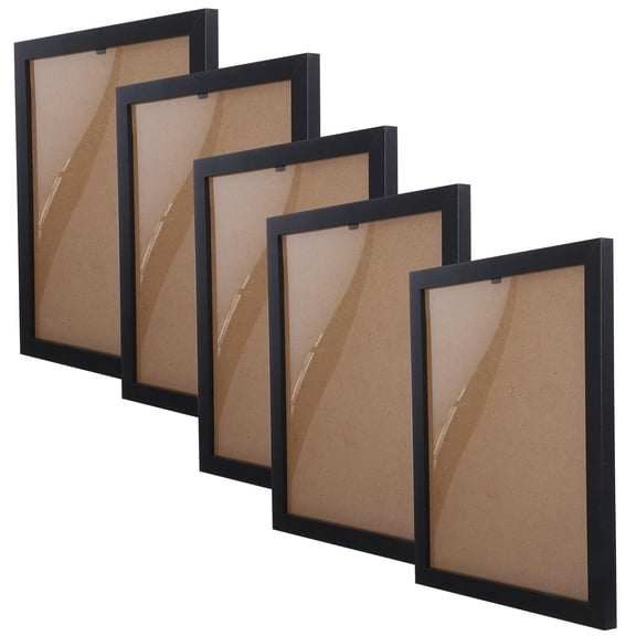 FENGGUIQU 5Pcs Wooden Picture Frame for Home Decor Black Stable Smooth Finish