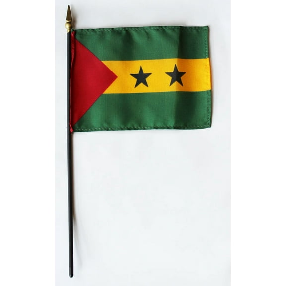 Sao Tome & Principe - 4"X6" Stick Flag