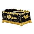 thumbnail image 4 of Porta pañuelos de papel, caja de pañuelos de escritorio, adornos Porta pañuelos de lujo, dorado y negro, 4 of 9
