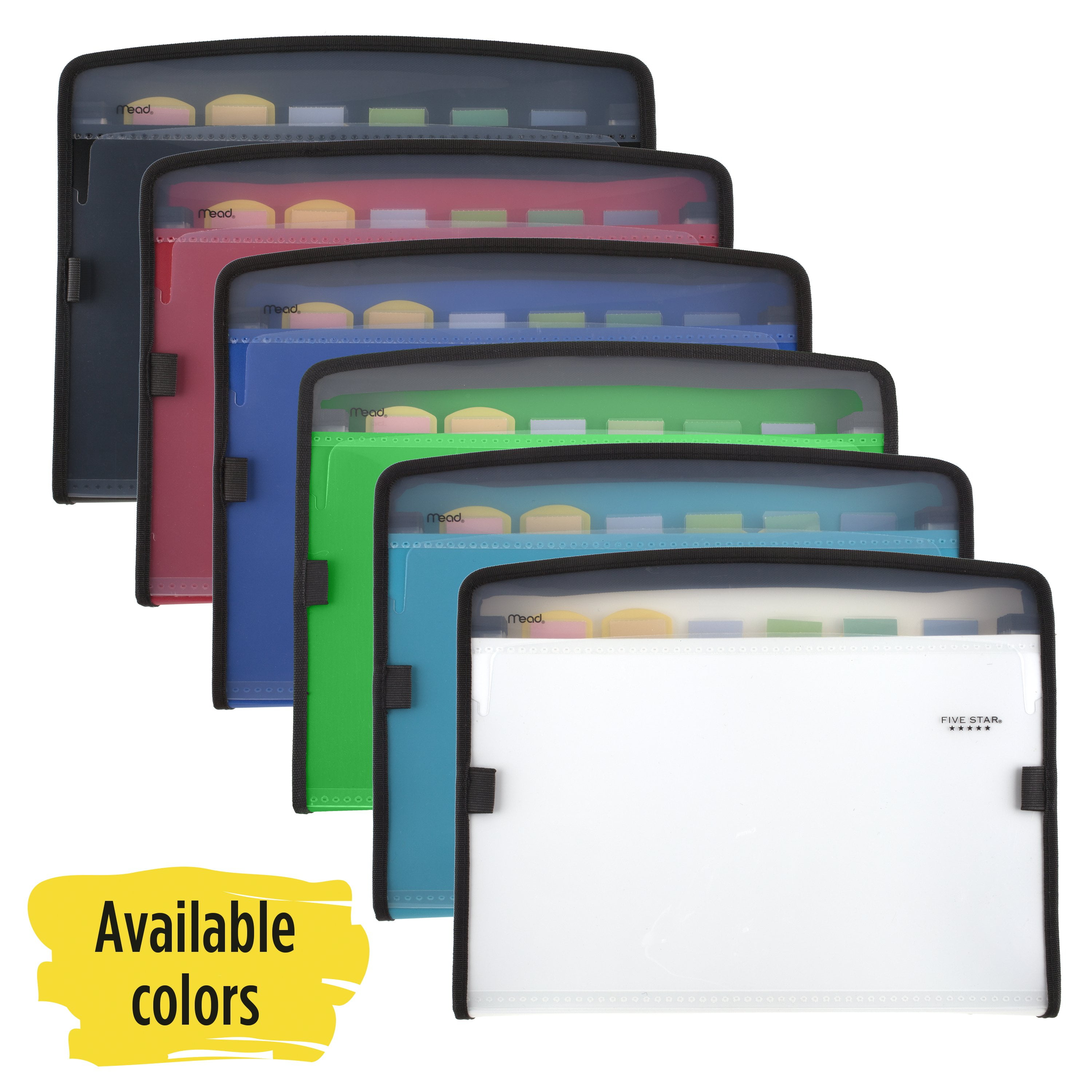 Five Star Sturdy 7-Pocket Expanding File with Colorful Tabs, 8 1/2