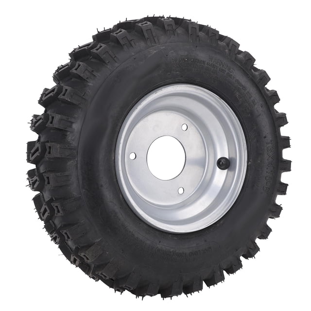 Rubber ATV Tyre, Prevent Puncture 13x4.1-6 13 Tire Explosion Proof Excellent Grip M8x3 Bolts Fixation with Aluminum Alloy Rim for Mower