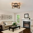 thumbnail image 5 of Retro Wood & Metal Semi Flush Mount Ceiling Light (4 Count), 5 of 5