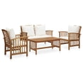 thumbnail image 1 of vidaXL 4 Piece Garden Lounge Set with Cushions Solid Acacia Wood, 1 of 12