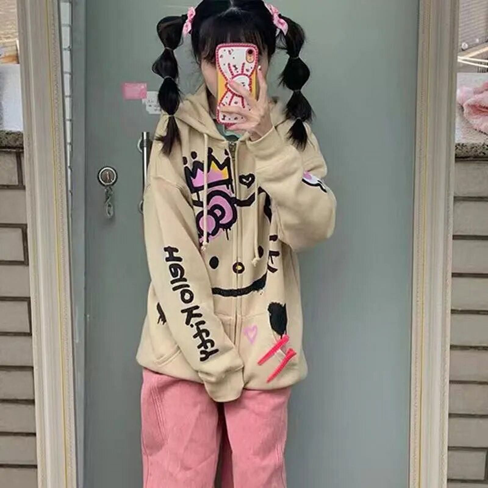 SakuraZuka Yakkun hello kitty zip up hotsell hoodie