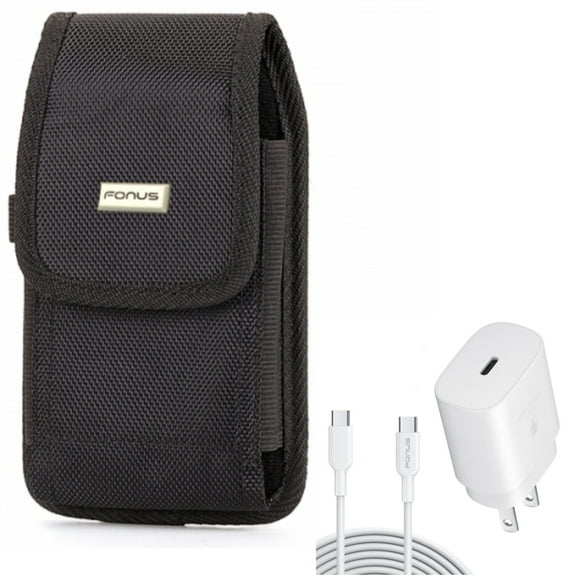 Holster Swivel Case Belt Clip with 6ft USB-C Cable PD Type-C 25W Fast Home Charger for Samsung Galaxy A12 5G A11