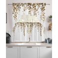 thumbnail image 2 of Brown Eucalyptus Leaves Kitchen Curtains Sets for Windows 3 Piece, Watercolor Summer Botanical Kitchen Curtains and Valances Tier Set 24 Inch Length Swag Curtain for Living Room Cafe Bathroom Bedroom, 2 of 6