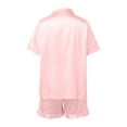 thumbnail image 5 of Povozer Silk Satin Pajamas Long Sleeve Button Up Pjs 2 Piece Lounge Sets Pj Sets for Women(RD1,L), 5 of 6
