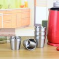 thumbnail image 3 of 6pcs 180ml Vasos De Agua De La Pinta De Acero Inoxidable Vasos De Agua Ideales Para Niños Pequeños Bebés Sanitarios Soledad Vaso de acero inoxidable, 3 of 5
