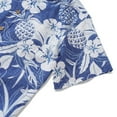 thumbnail image 4 of YIUME Hawaiian Shirt for Men Cotton Button-up Short Sleeve Pineapple and Hibiscus Blossom Tropical Shirts, 4 of 10