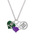 thumbnail image 1 of Delight Jewelry Silvertone Large 2-D Claddagh on Green Heart - Purple Heart Nurse Strong Zoe Necklace, 1 of 4