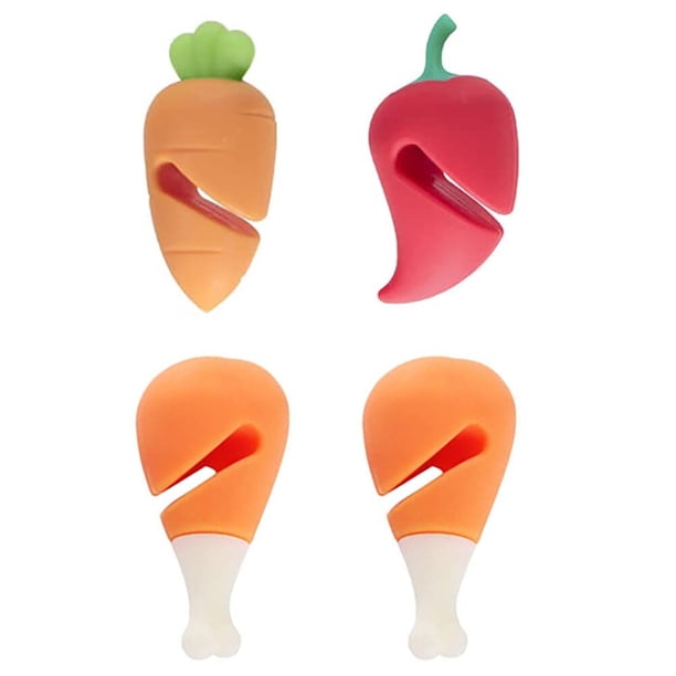 EeaseMX 4 piezas de soportes de silicona para tapas de ollas a prueba de derrames con tapones creativos para desbordamientos.