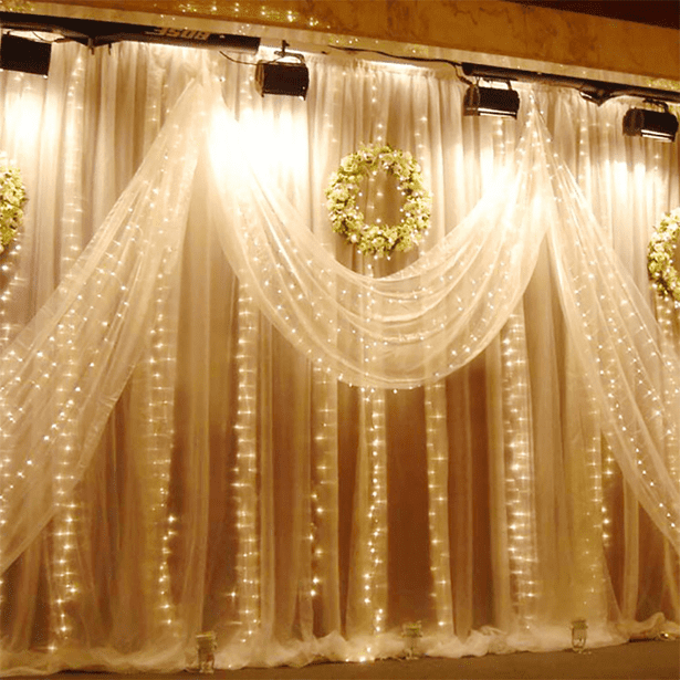 Fsd 10 Feet 300 Led Warm White String Curtain Lights Pack
