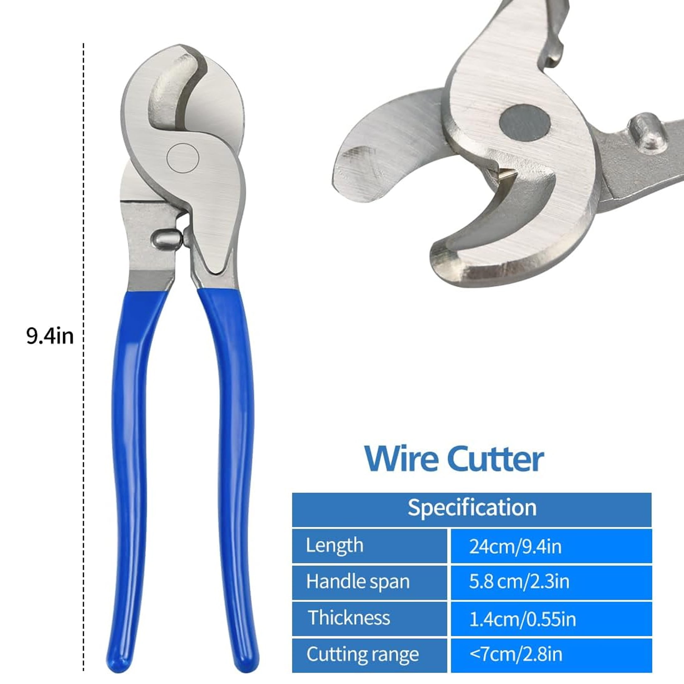 38Pcs Battery Cable Lug Crimping Tool Kit with Cable Cutter Ring Terminals Heat Shrink Tubing, Wire Crimper for AWG 8-1/0 Electrical Lug