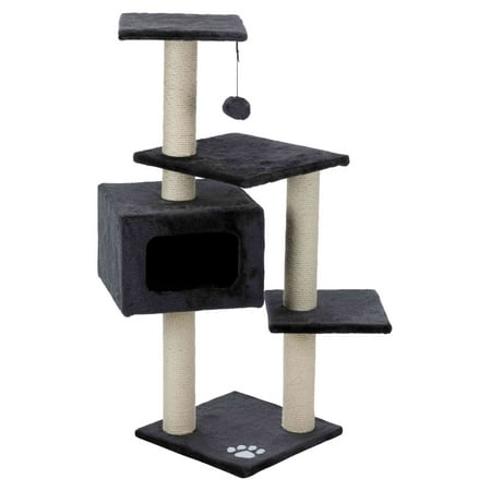 UPC: 4011905437873 | TRIXIE Palamos Plush & Sisal 4-Level 43 Cat Tree with Scratching Posts & Condo Gray