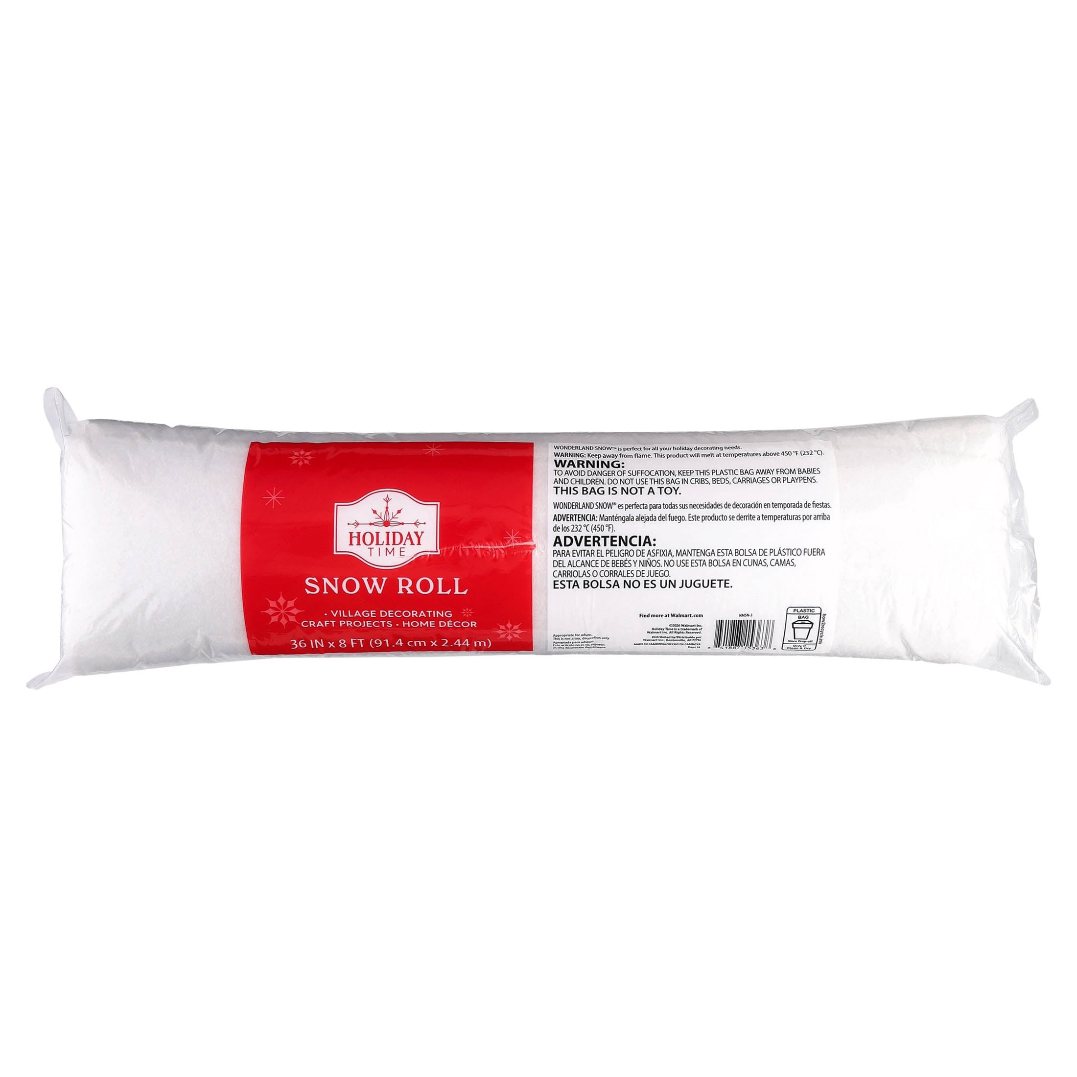 Snow Roll Christmas Village Decoration, White, 36" x 8', by Holiday Time
