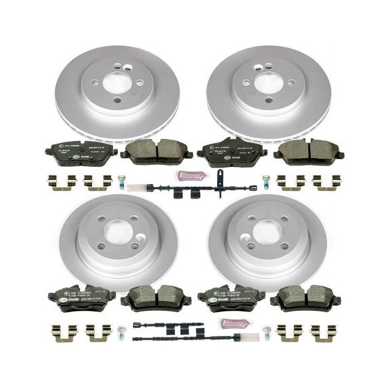 Power Stop Front and Rear Euro-Stop ECE-R90 Certified Brake Pad and Rotor Kit ESK6740