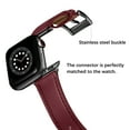 thumbnail image 4 of WFEAGL Genuine Leather Business Replacement Apple Watch Band 42mm 44mm 45mm Wine Red/Black, 4 of 6