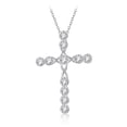 thumbnail image 4 of unbranded Collar De Cruz Con Colgante De Circonia En Aleación Plateada Ajustable Para Mujer Y Sofisticada, 4 of 8