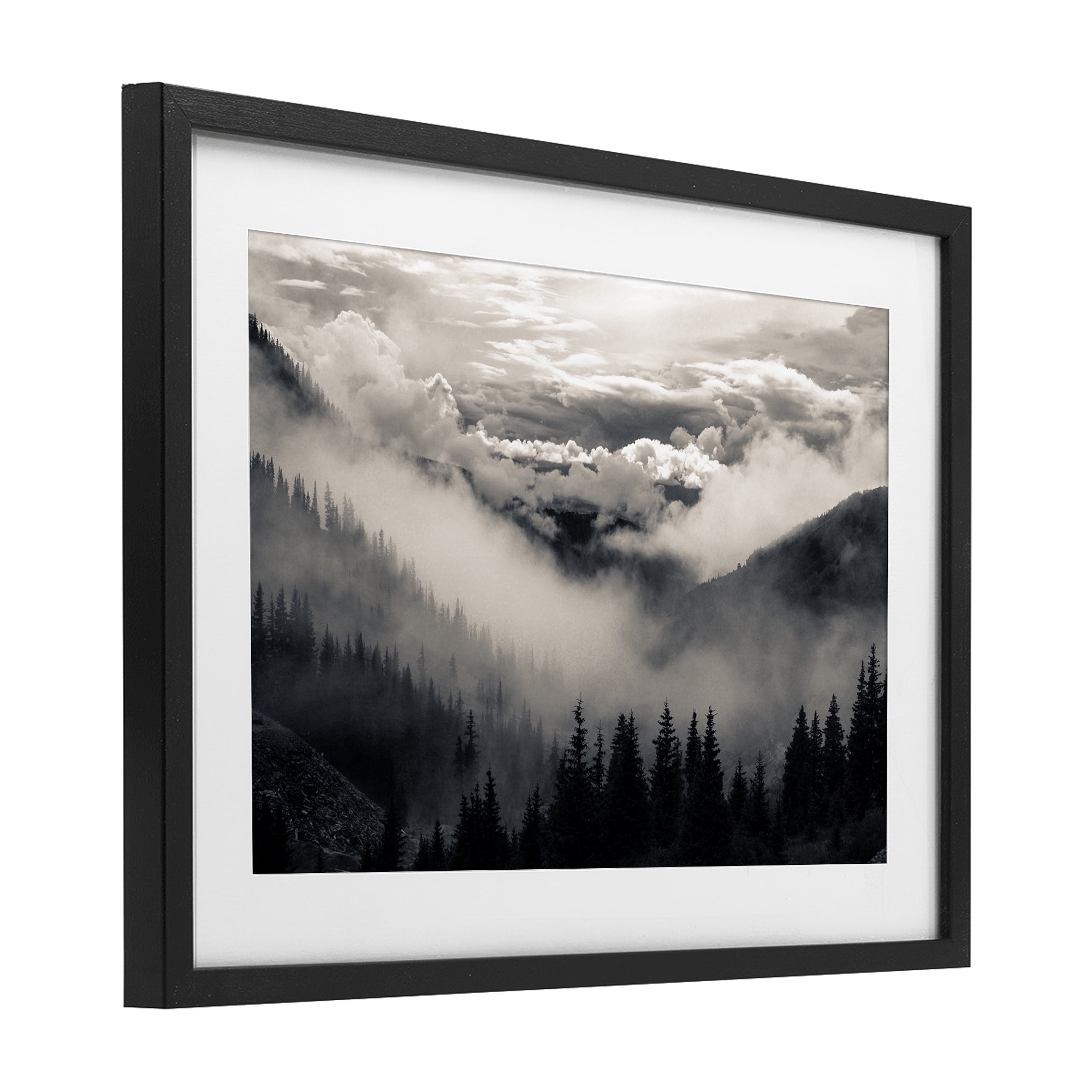 Billowing Fog Atmosphere Black Framed Print Under Glass, design by Decent Exposures