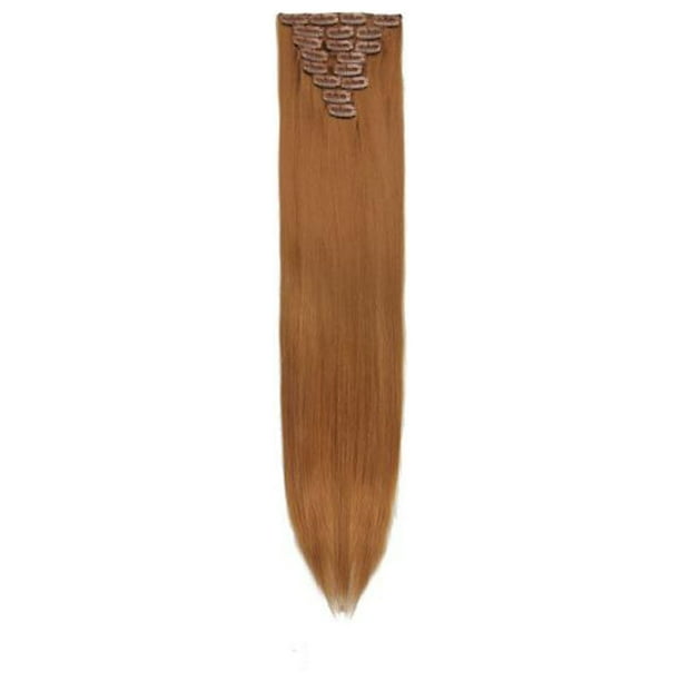 Fiudx Ofertas Y Liquidación Peluca Femenina Pieza De Cabello Liso De Ocho Piezas Pieza De Extensión De Cabello Liso Sin Costuras De 18 Tarjetas Pieza De Peluca De Fibra Química