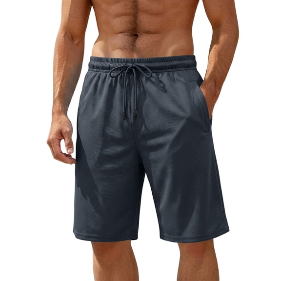 OGLCCG Men's Athletic Shorts Quick Dry Mesh Basketball Shorts for Men Lightweight Mens Workout Gym Running Shorts with Pockets,Dark Gray