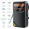 thumbnail image 2 of Wiher Portable AM FM SW Radio,Small Transistor Radio with 1000mAh Rechargeable Battery,Walkman Radio with 3W Large Speaker,Pocket Handheld Radio with 3.5mm Earphones Jack,Gift for Elder, Gold, 2 of 8