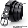 thumbnail image 2 of WERFORU Women Black Leather Belt Plus Size Polished Buckle for Jeans Pants, 2 of 6