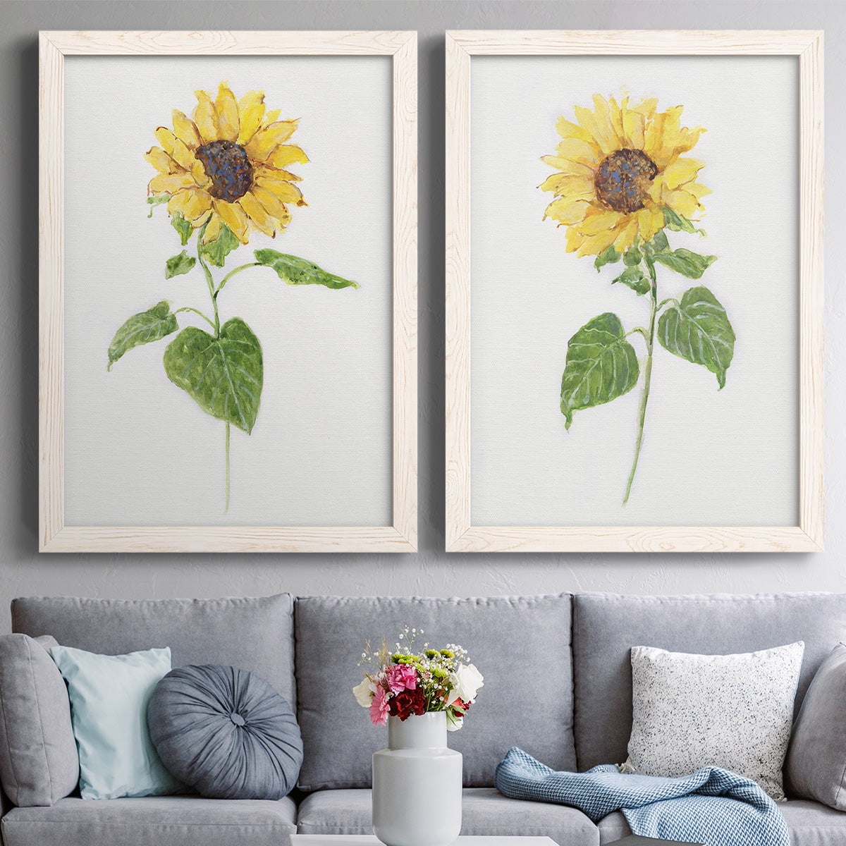 Sunflower I - Premium Framed Canvas 2 Piece Set - Ready to Hang