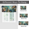 thumbnail image 6 of Peacock Kitchen Valance Curtains Watercolor Peacock Feather Animal Flowers Window Valance for Living Room Bedroom, Kitchen Valance Rod Pocket Window Decor Curtain 54 by 18 in, 1 Panel, 6 of 6
