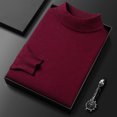 thumbnail image 1 of Suéter de otoño e invierno para hombre, camisa de punto básica, ropa para hombres jóvenes y de mediana edad, suéter de cuello alto medio de color sólido y corte entallado, multicolor, 1 of 6