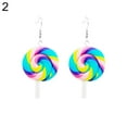thumbnail image 5 of SmartBy Fashion Rainbow Lollipop Candy Dangle Hook Earrings Women Jewelry Gift Party, 5 of 7