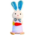 thumbnail image 1 of Noehoiugi Lighted Easter Bunny,12.6" Handmade Huggable Rabbits Couple With Lights,Light Up Easter Basket Rabbits Easter Gift, Party Favor Figurine For Spring Tabletop Holiday Room, Blue,1Pcs, 1 of 4