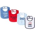thumbnail image 2 of Luvable Friends Baby Boy Cotton Drooler Bibs with Fiber Filling 4pk, Little Man, One Size, 2 of 2