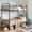 Black, variant on SHA CERLIN Convertible Twin Over Twin Bunk Bed, CPC Certified, Victorian Iron-Art Headboard and Footboard, Space-Saving Metal Bunk Bed with Guardrail & Ladder, No Box Spring Needed, Black