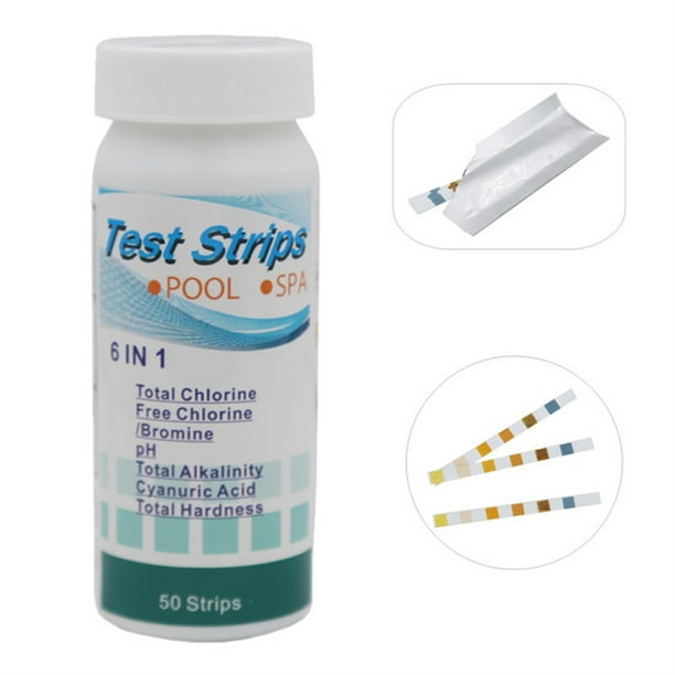 6 in 1 Water Test Strips Water Quality Testing Stripes in Pool Spas for