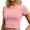 Khaki, variant on Mid Ritzy Crop Tee for Flirty Short Sleeve Shirt with Demi Length Everyday Casual Top for Warm Weather Medium T Shirt women Casual Thin Shirt Women's Striped Shirts