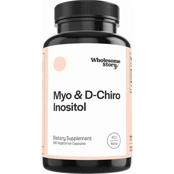 Wholesome Story Myo-Inositol & D-Chiro Inositol Ovarian Support Supplement for Women, 360 Caps