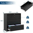 thumbnail image 7 of Garvee Filing Cabinets with 3 Drawers, Metal Storage Cabinet W/Lock and Key for Organization Hanging Letter/Legal/A4/F4 Size, Black, 7 of 7