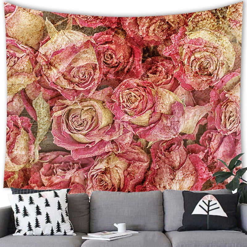 Rose Blooming In Winter Tapestry Psychedelic Hanging Wall Tapestries Home Decor 