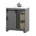 thumbnail image 3 of Twin Star Home 36" Sliding Barn Door Single Bathroom Vanity with Woven Baskets, 3 of 8