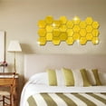 thumbnail image 4 of Laklulu Pegatinas de pared de espejo l para dormitorio, sala de estar, material acrílico 3D, decoración de pared DIY, 4 of 5