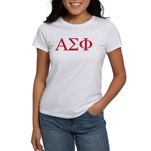 CafePress - Alpha Sigma Phi Greek Letters Cardinal T Shirt - Women's Classic T-Shirt