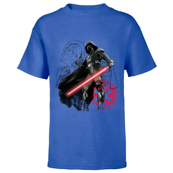 Star Wars Darth Vader Blueprint of a Sith Lord - Short Sleeve T-Shirt for Kids - Customized-Royal