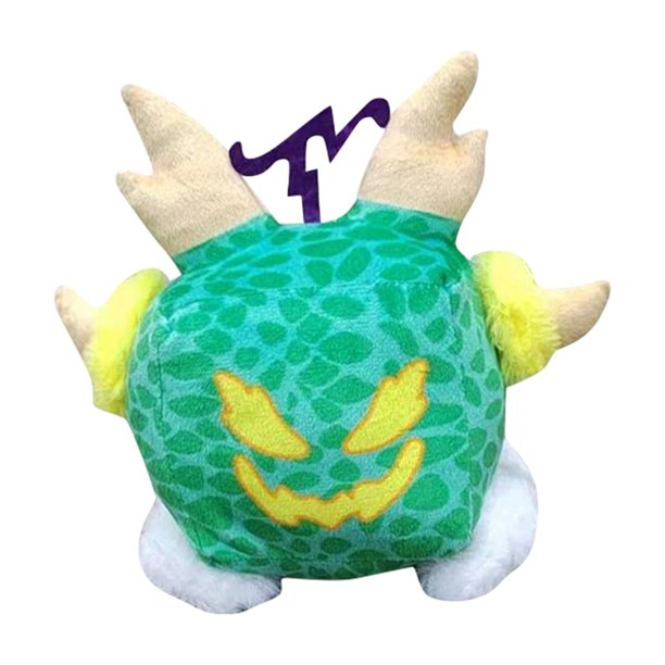 Juguete de peluche con forma de caja de leopardo y frutas periféricas para juegos, muñeco de caja morado