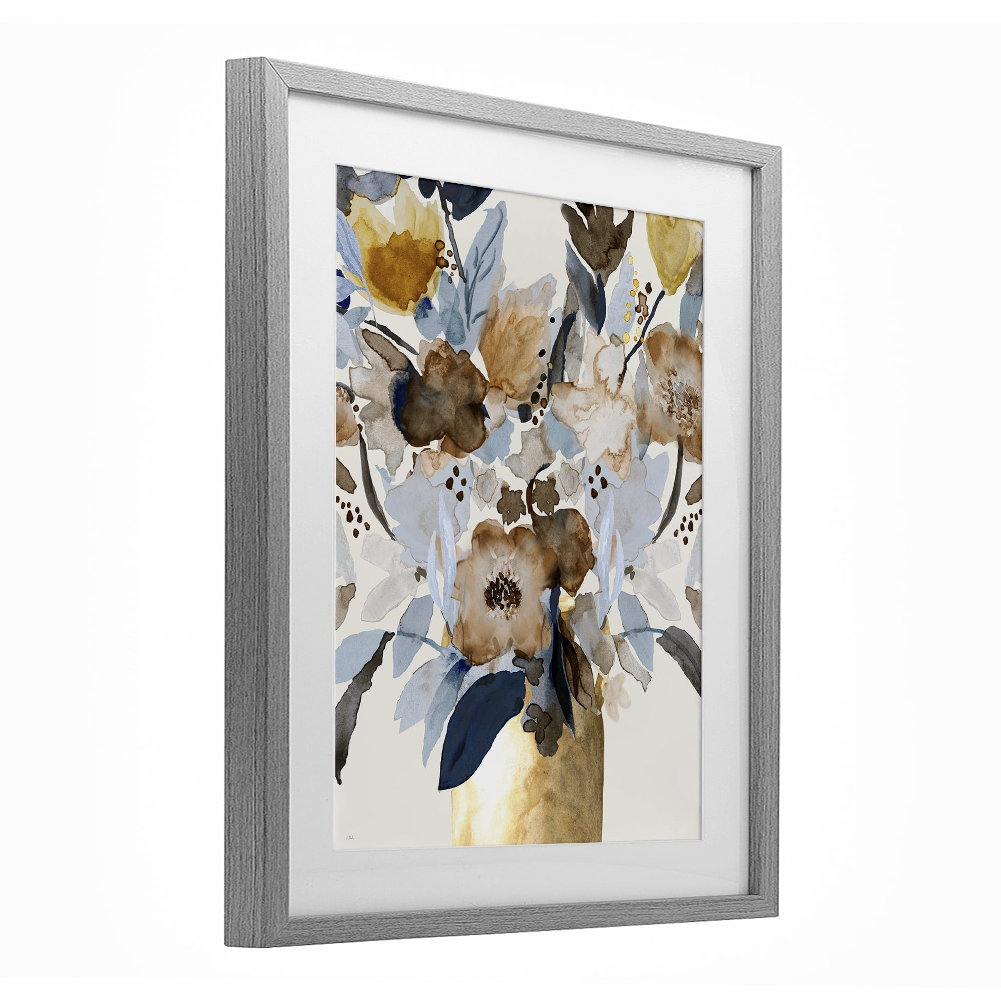 Stupell Industries Expressive Earthy Blossoms Gray Framed Print Under Glass, design by Val Rhodes