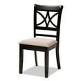 thumbnail image 3 of Baxton Studio Clarke Modern and Contemporary Sand Fabric Upholstered and Espresso Brown Finished Wood 4-Piece Dining Chair Set, 3 of 7