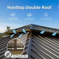 thumbnail image 2 of 12'x20' Hardtop Gazebo, Outdoor Wooden Coated Aluminum Frame Hard Top Gazebo with Galvanized Steel Double Roof, Permanent Metal Roof Gazebo with Nettings, Curtains and 3 Hooks for Deck, Patio, 2 of 6