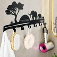 thumbnail image 4 of Elephant Family Metal Key Hook Rack - African Savannah Sunset Wall Decor - Practical and Artistic Key Organizer, Hallway, Kitchen, Office, 4 of 14
