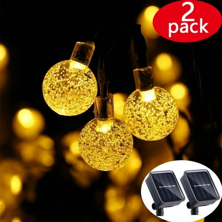 2PACK Icicle LED Christmas Lights Landscape Solar String Lights 2PACK Icicle LED Christmas Lights Landscape Solar String Lights Globe Ball 19.7ft 30 LED Fairy Bubble Outdoor Garden Crystal Lights for Christmas Tree ... - 2PACK Icicle LED Christmas Lights Landscape Solar String Lights