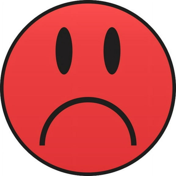 4in x 4in Red Sad Face Sticker